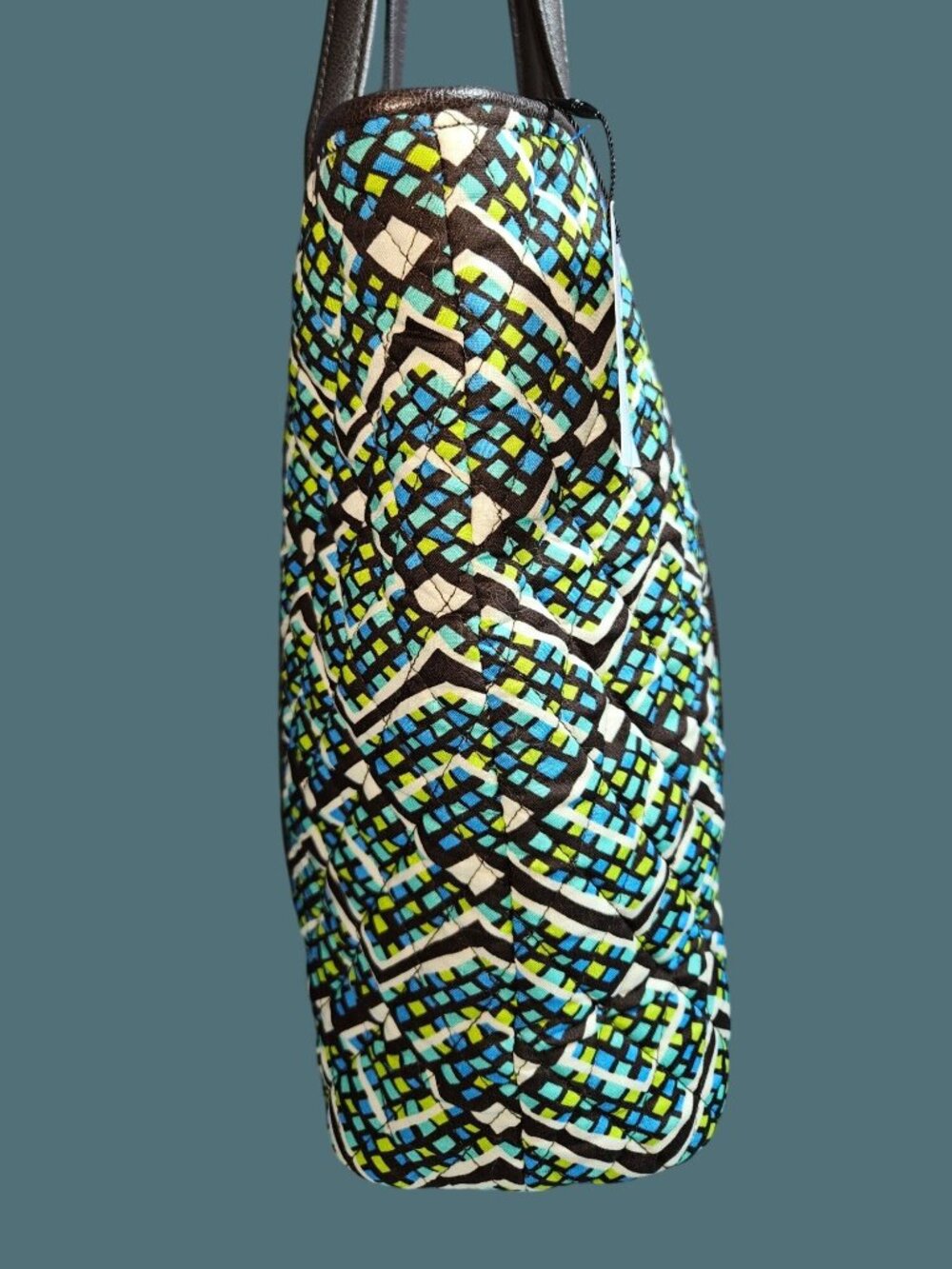 Vera Bradley Small Trimmed Vera Rain Forest Top Zip Tote Shoulder Bag - Picture 5 of 10